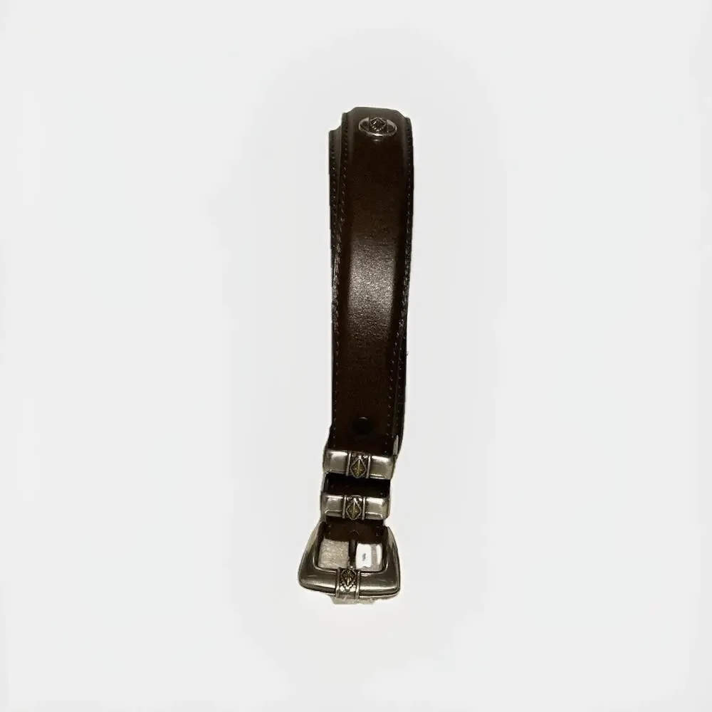 Men’s Fullerton Belt SZ 54” Tall Genuine Leather Saddle Brown Metal Silver Snap